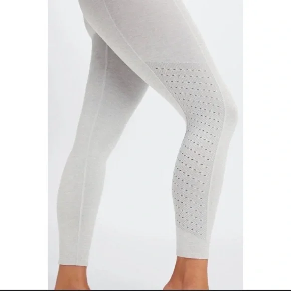 Fabletics Eco Sync High-Waisted Perforated 7/8 Legging Light Gray Heather - Picture 2 of 10